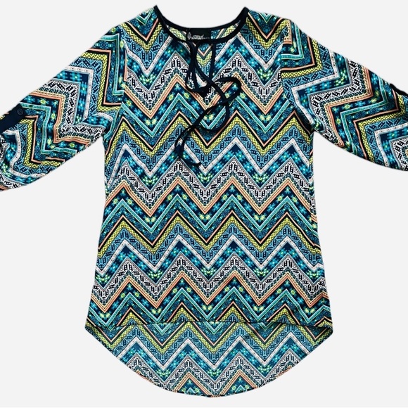 Signature Studio contemporary style chevron pattern top tunic S multicolor - Picture 14 of 14